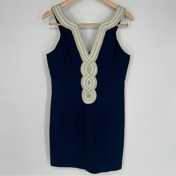 Lilly Pulitzer Valli Shift True Navy Dress‎ Size 6 - Picture 2 of 14